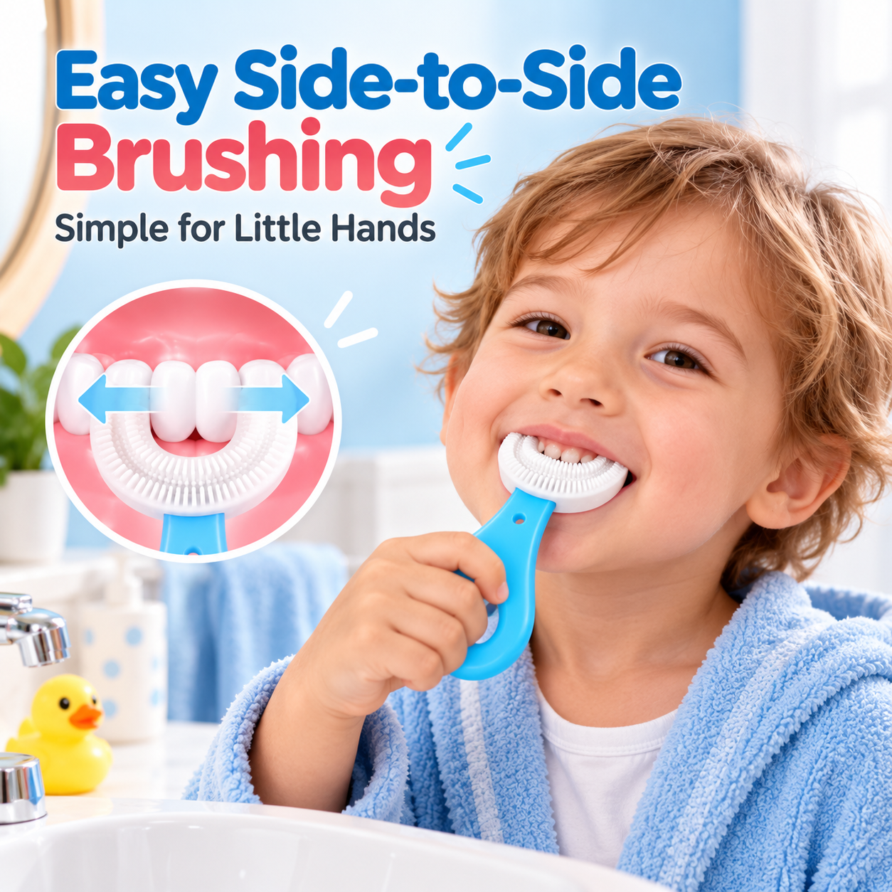🦷 Kids 360° U-Shaped Oral Care Toothbrush – Gentle Silicone Training Brush ✨