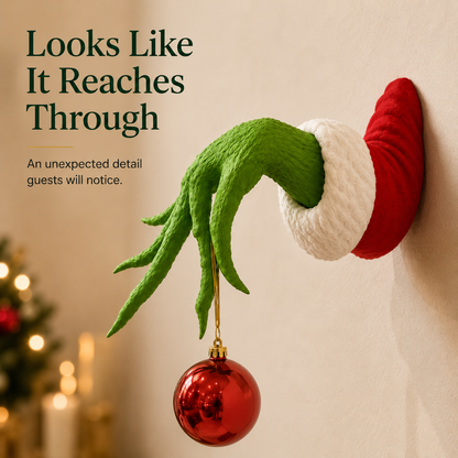 🎄 Green Monster Hand Christmas Wall Mount Ornament Holder Decor 🎁