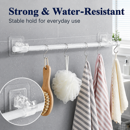✨ Clear Adjustable Curtain Rod Brackets – Invisible Wall Holders for Curtains & Home Storage