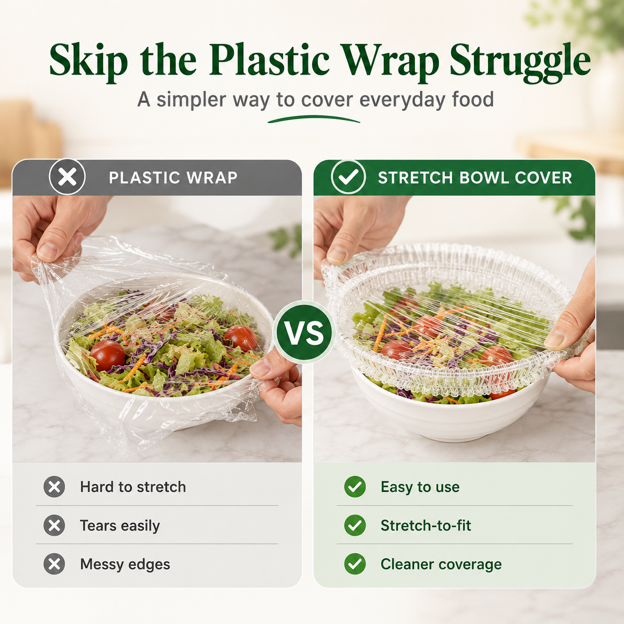 🥗 100Pcs Reusable Elastic Food Storage Covers Set 🍉