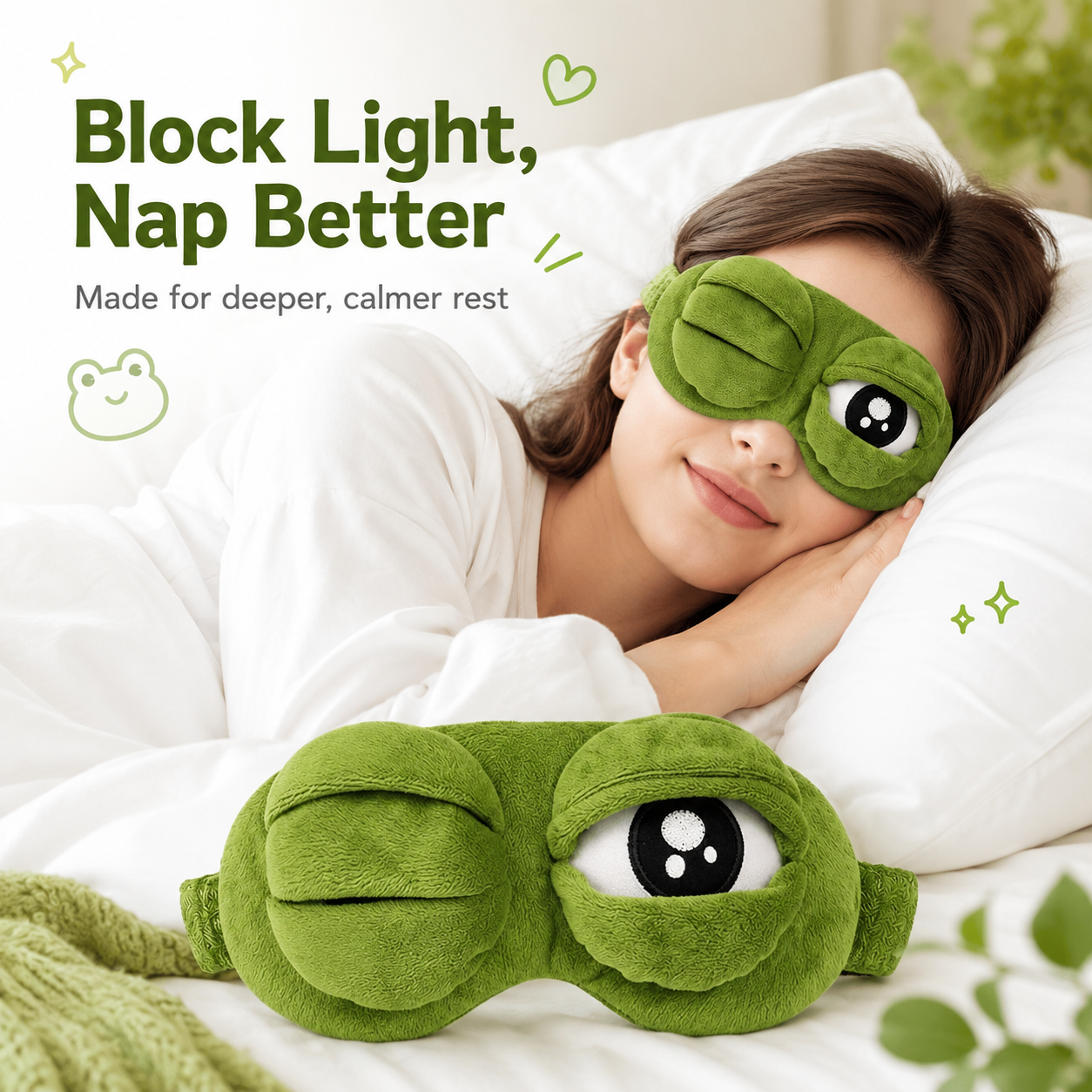 🐸Plush Comfort 3D Sad Frog Sleep Mask