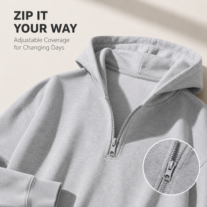 🧥 2-Piece Half-Zip Knit Hoodie & Straight-Leg Sweatpants Lounge Set 👖
