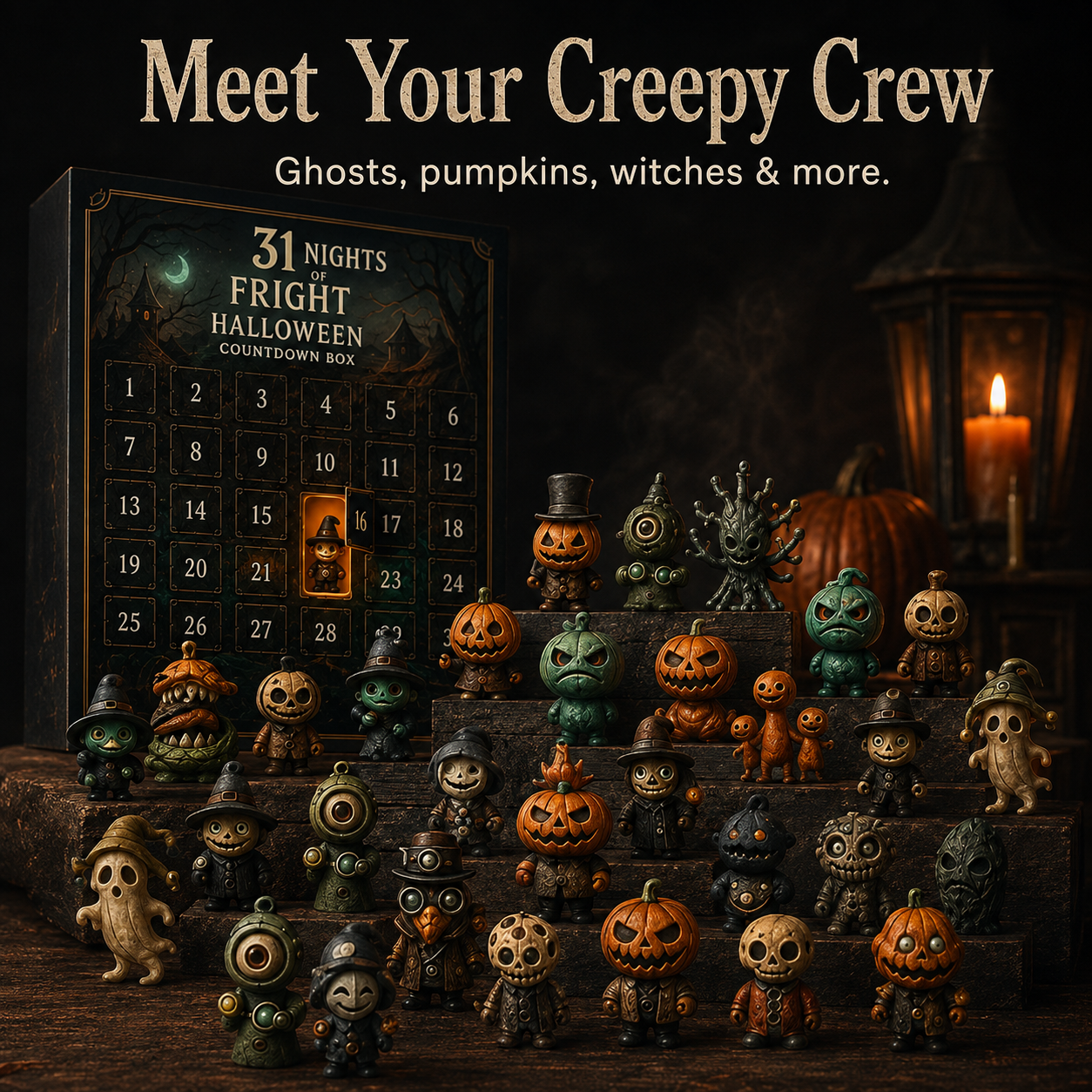 🎃 Halloween Advent Calendar Countdown Box with Collectible Figures 👻