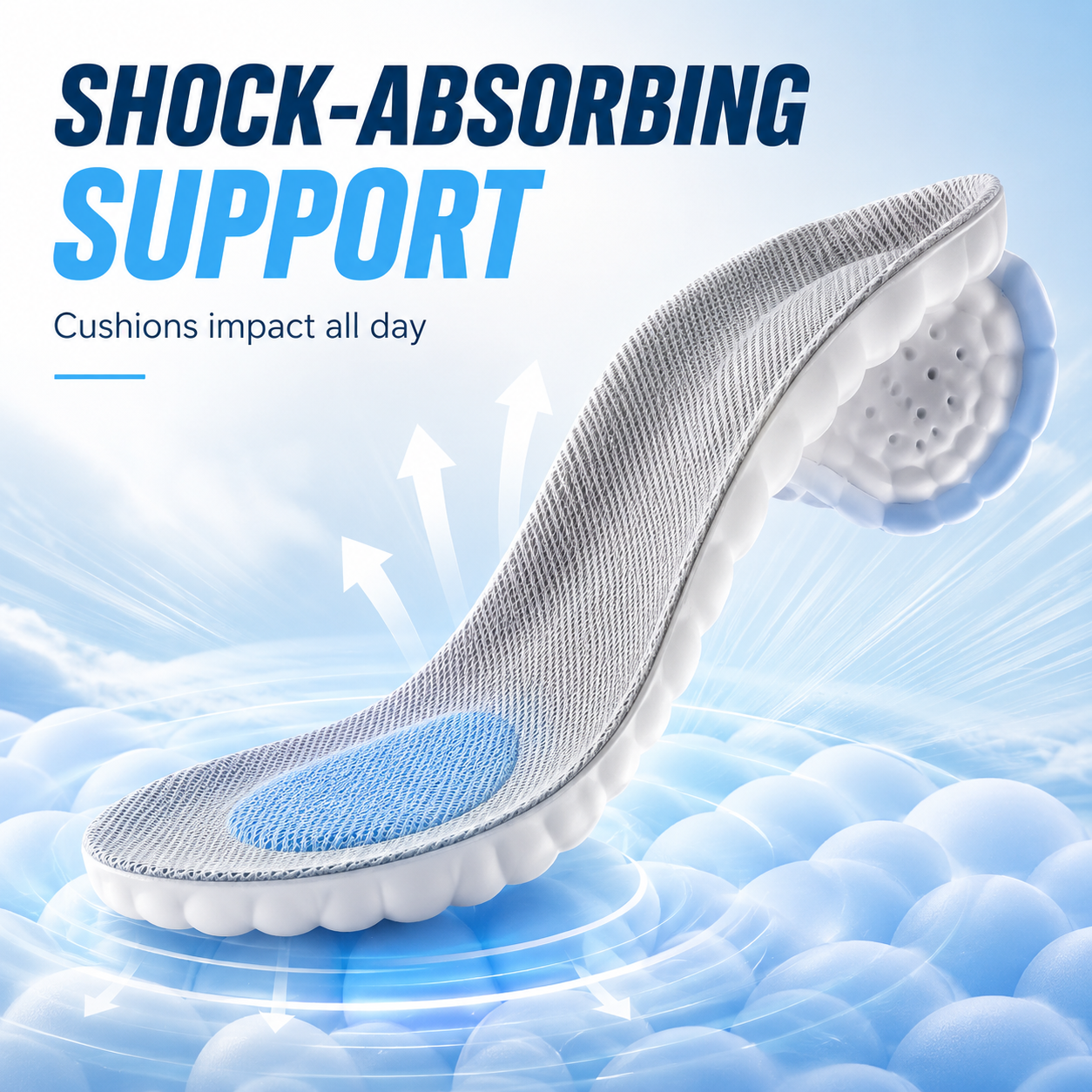☁️ 4D Cloud Technology Ultra Comfort Insoles