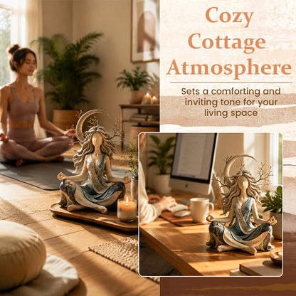🌿 Serene Goddess of Nature Sculpture – Earth Peace Statue 🧘
