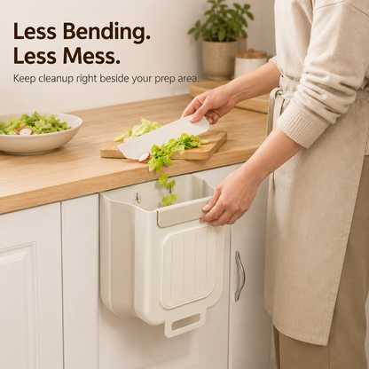 🗑️ Collapsible Hanging Kitchen Trash Can for Cabinet Doors (11L) ♻️