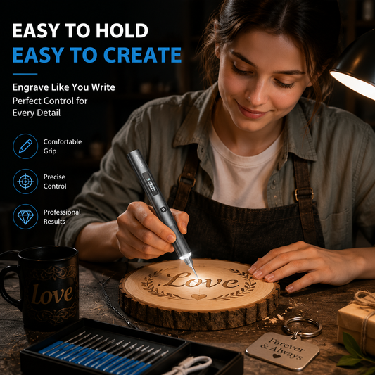 🖊️ Cordless Electric Engraving Pen Kit with 30 Bits and LED Light ⚡