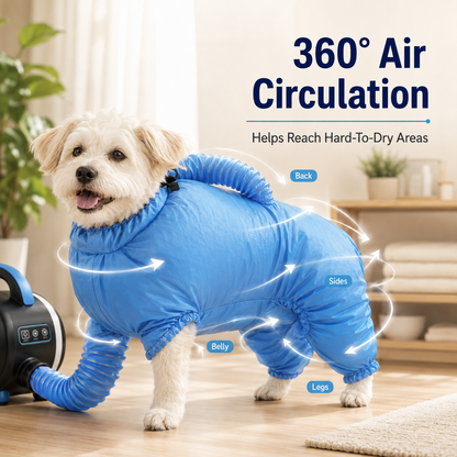 🐾 Fast 360° Circulating Pet Dryer Bag – Hands-Free Grooming & Deshedding Bag ✨
