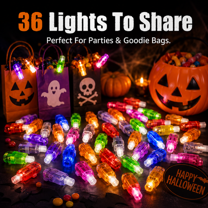 🎃 36-Piece Halloween LED Finger Projection Lights Set for Party Favors 👻