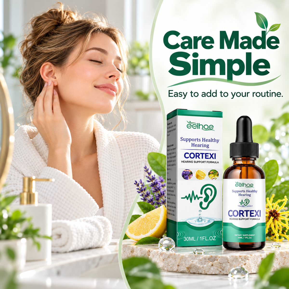 🌿 Natural Botanical Ear Care Drops with Witch Hazel & Lavender for Hygiene 💧