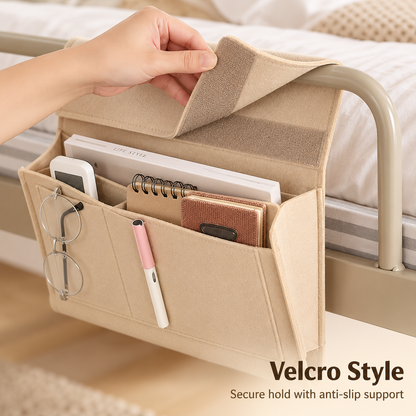 🛏️ Hanging Felt Bedside Caddy Organizer – 5-Pocket Mattress & Sofa Storage ✨