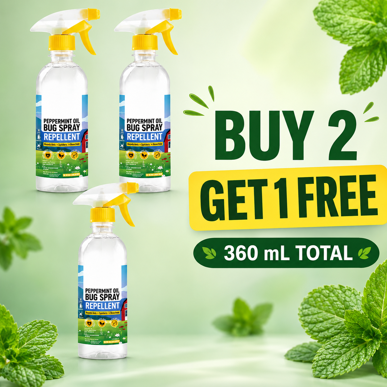 🔥 Buy More, Get FREE | 🌿 Plant-Based Peppermint Pest Repellent Spray 🐜