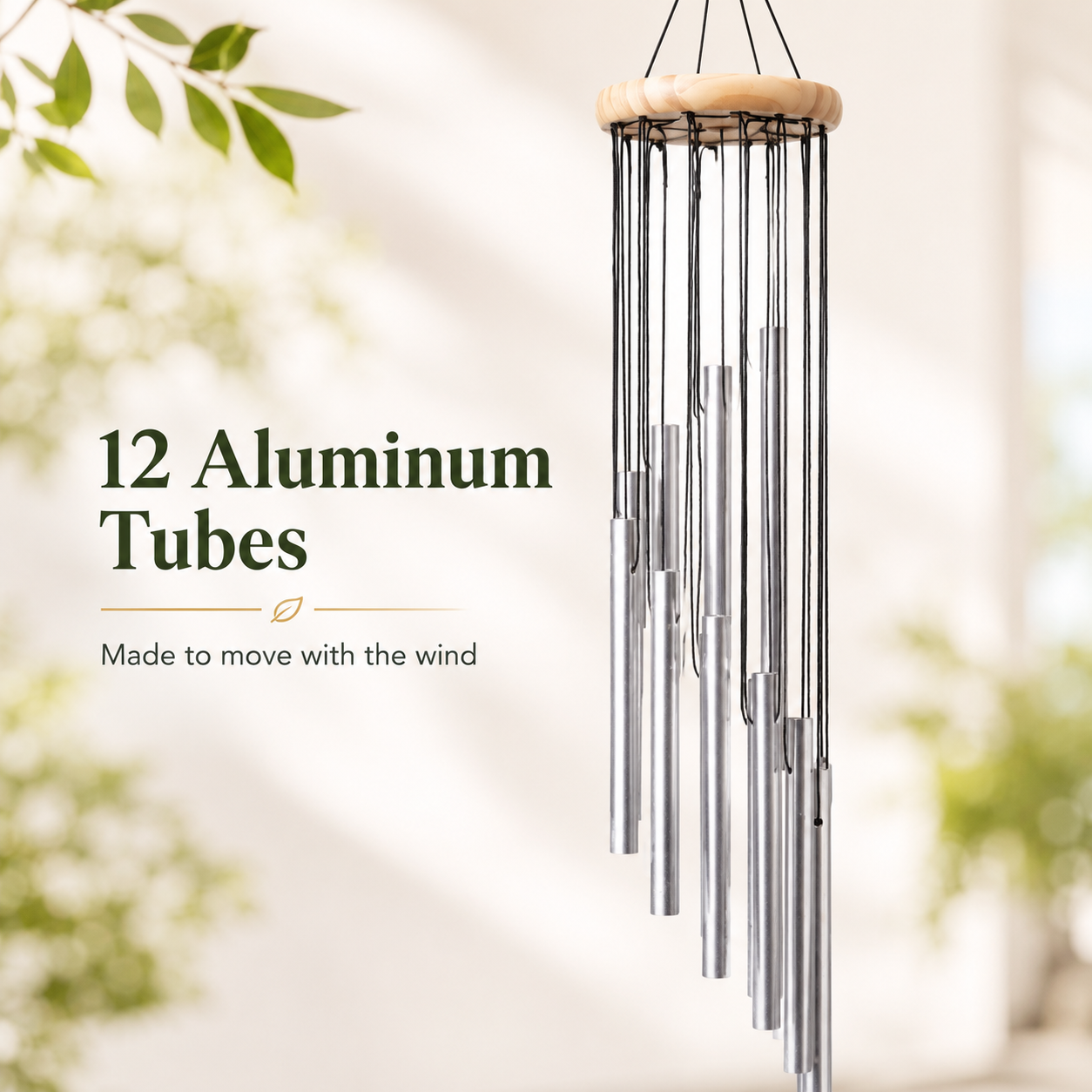 🎐 12 Tube Wind Chimes Outdoor Indoor Deep Tone Memorial Windchimes with S Hook 🌳