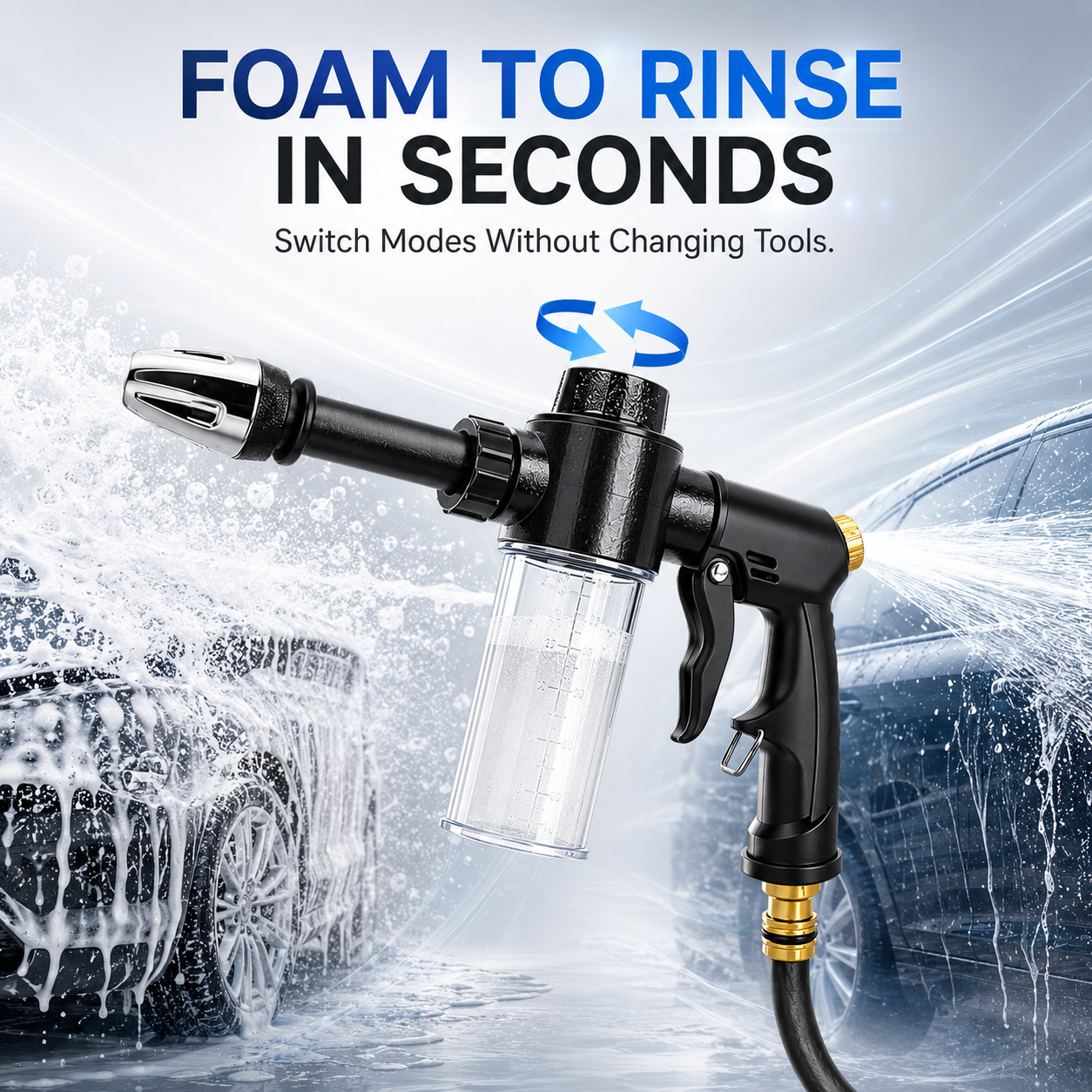 🚗 Multi-Function Car Wash Foam Spray Gun – 2-in-1 Hose Washer 💦