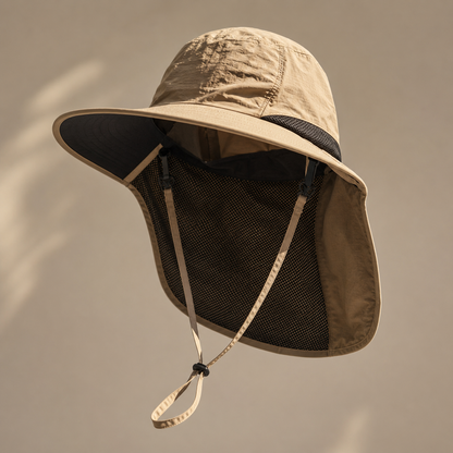 👒 Unisex Wide Brim Sun Hat with Neck Flap Breathable Mesh Outdoor Protection Cap ☀️🌿