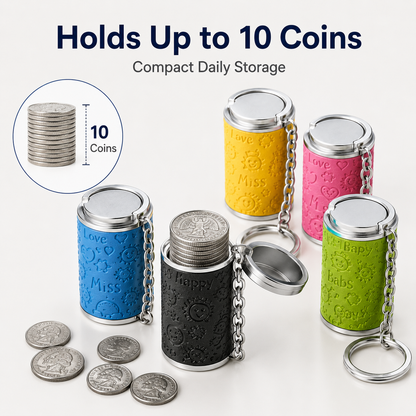 🪙 Never Lose Your Coins Again! Mini Coin Storage Keychain 🔑💼