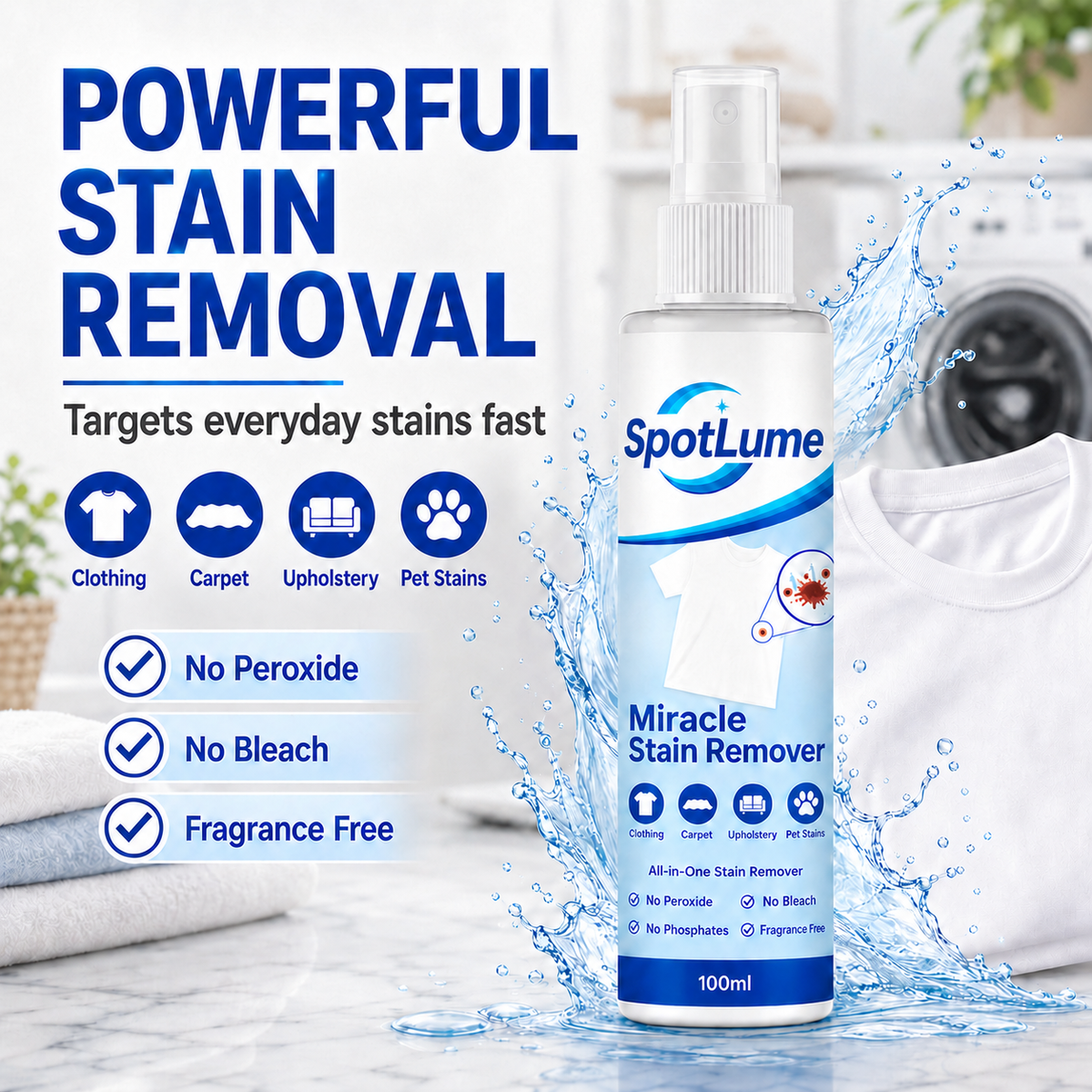 🧼All-in-One Stain Remover Spray ✨ For Clothes, Sofas, Carpets & Pet Messes
