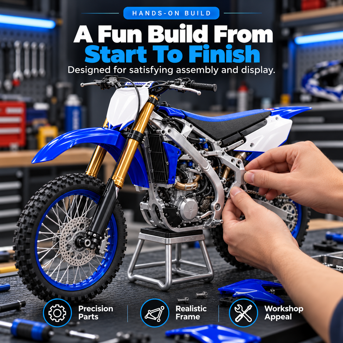 🏁 DIY Motocross Dirt Bike Model Kit 🏍️ Build Your Own Off-Road Legend!