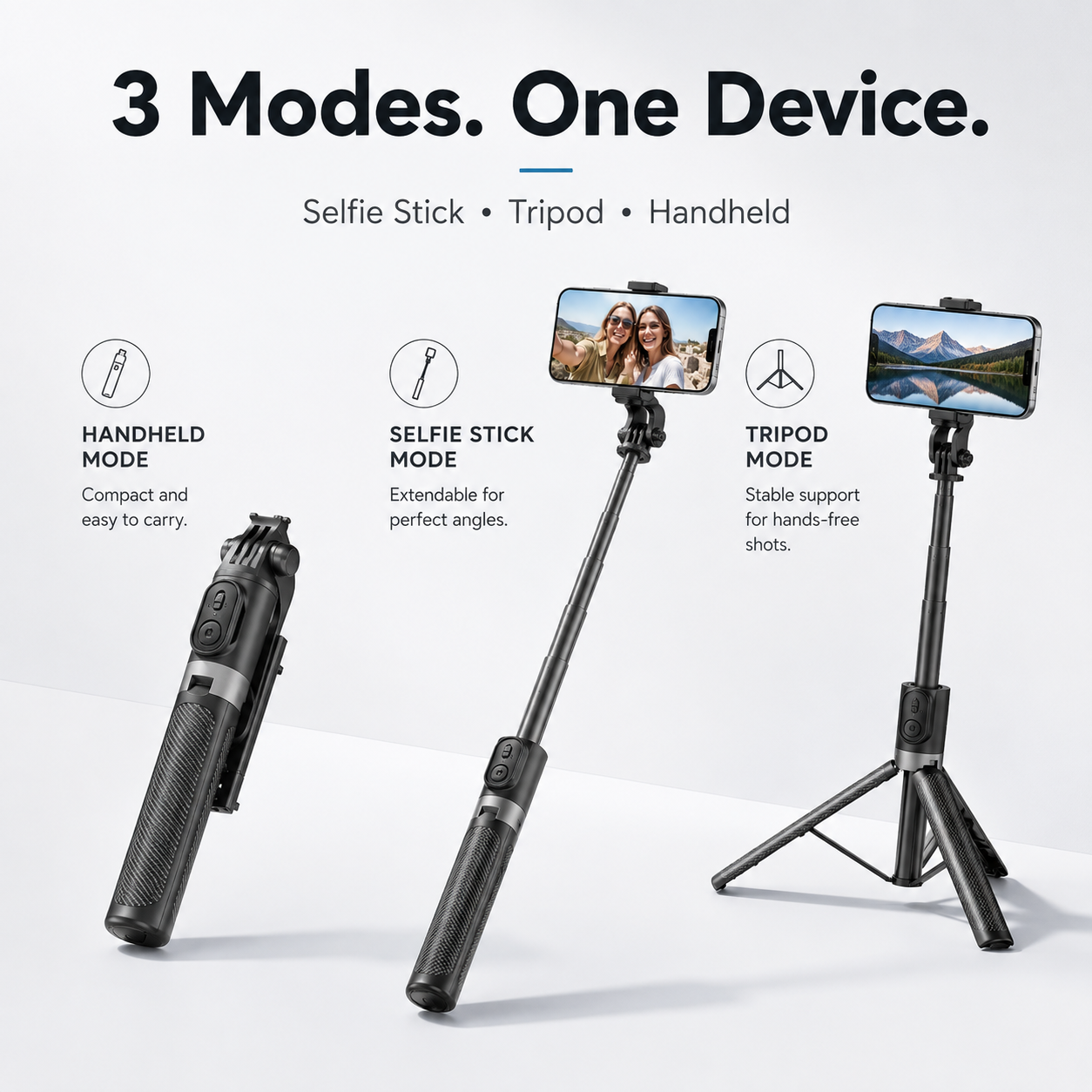 📸 1.88m Extendable Selfie Stick Tripod with Wireless Bluetooth Remote 📱