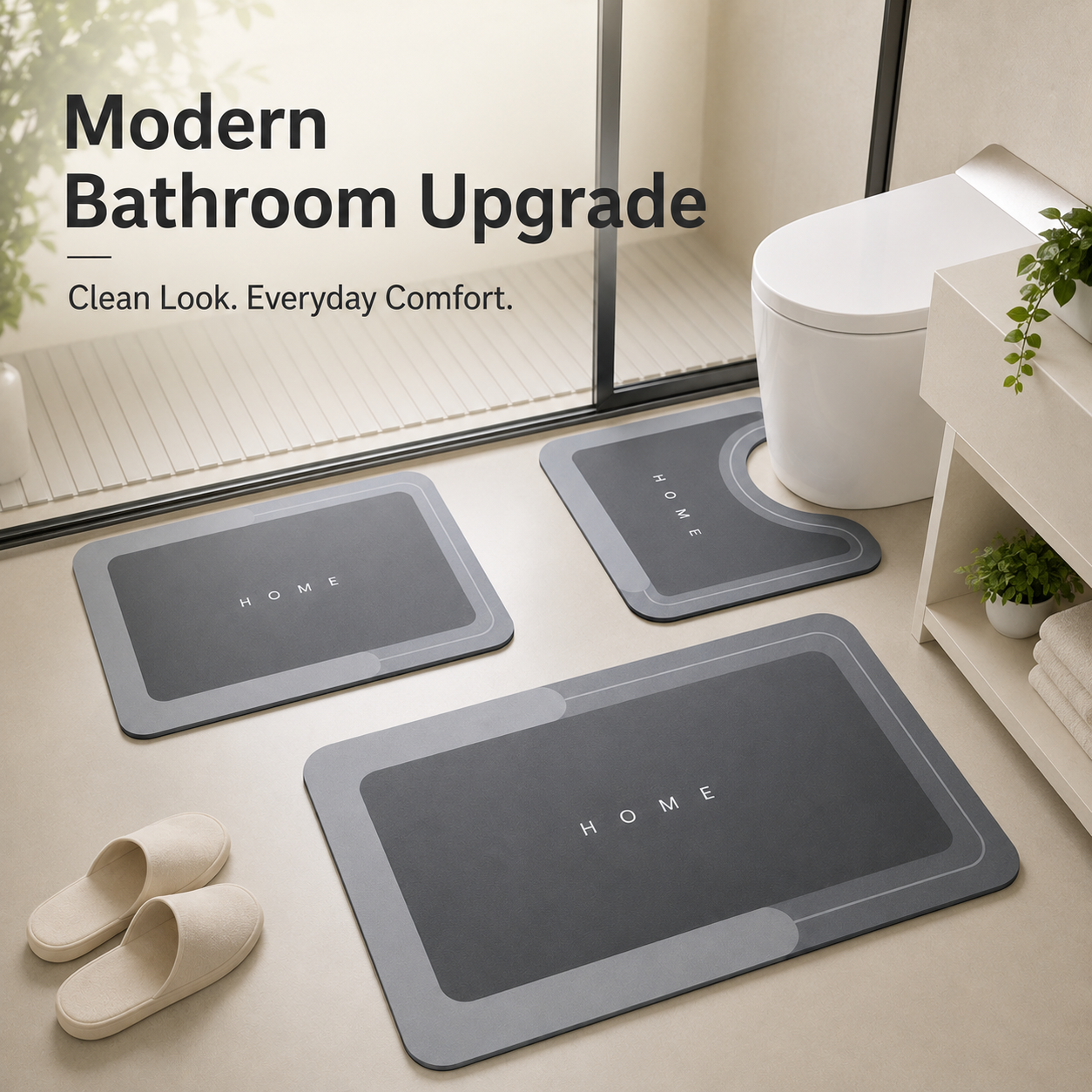 🧼Quick-Dry 3-Piece Bathroom Mat Set