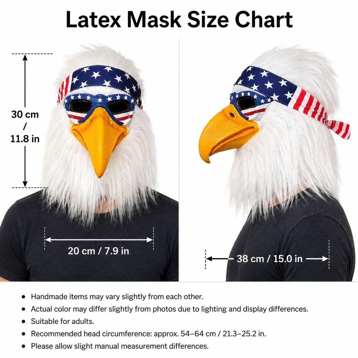 🔥🇺🇸 Be The Focus! Realistic Latex Eagle Mask with Patriotic US Flag Headband 🦅