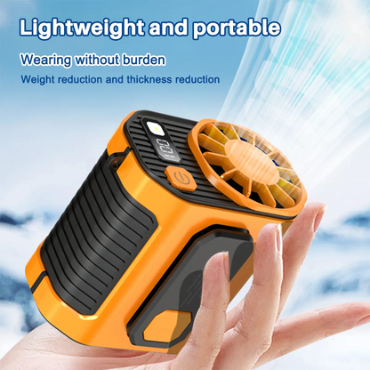 🔥 Rechargeable High-Speed Waist Fan | Power Bank & LED Light