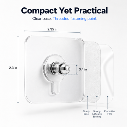 🔨 Self-Adhesive Threaded Wall Mount Screws for No-Drill Hanging 🔩