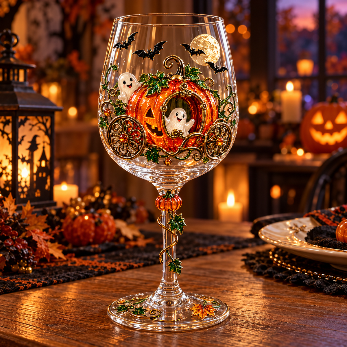 🎃 Halloween Decorative Wine Glass Collection | 5 Spooky Designs