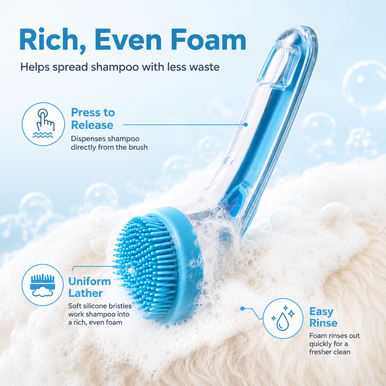 🐶 2-in-1 Pet Bath Brush & Shampoo Dispenser 🛁✨