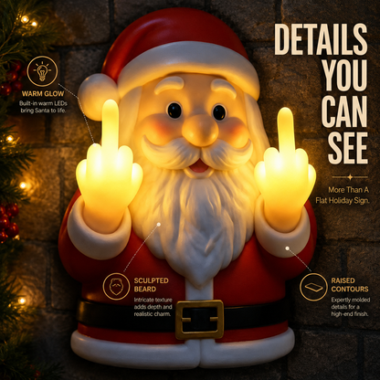 🎅 Cheeky Lighted Santa Wall Decor – Funny Holiday Humor 💡