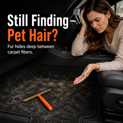 🐾 Reusable Manual Pet Hair Scraper Tool for Car Mats & Carpets 🧹