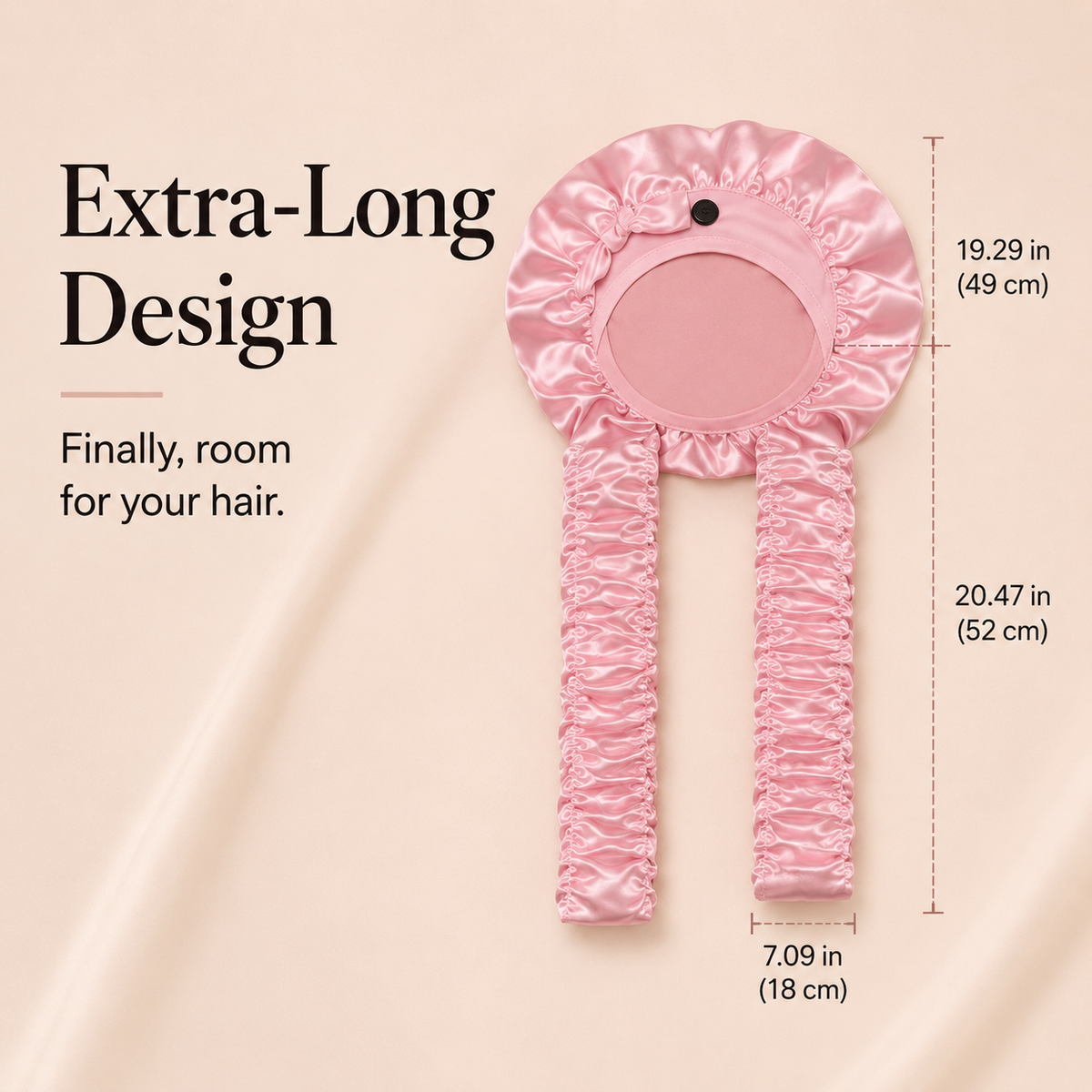 👑 Extra-Long Satin Sleep Bonnet for Braids, Locs & Long Curls – Anti-Frizz Cap ✨