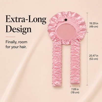 👑 Extra-Long Satin Sleep Bonnet for Braids, Locs & Long Curls – Anti-Frizz Cap ✨