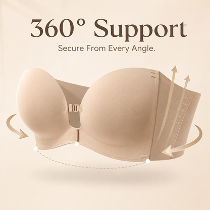 ✨ Convertible Strapless Push Up Bra Front Buckle Non Slip Invisible Lingerie 💃