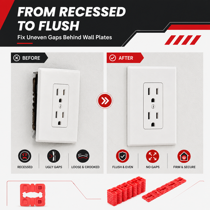 ⚡ Fix Loose Outlets Fast – 48PC Stackable Outlet Spacer Kit