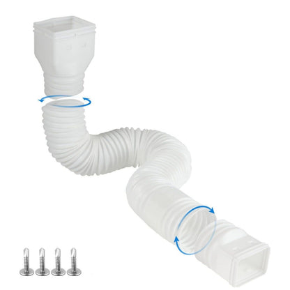 Flexible Gutter Downspout Extension Kit with Leaf Filter for Foundation Protection