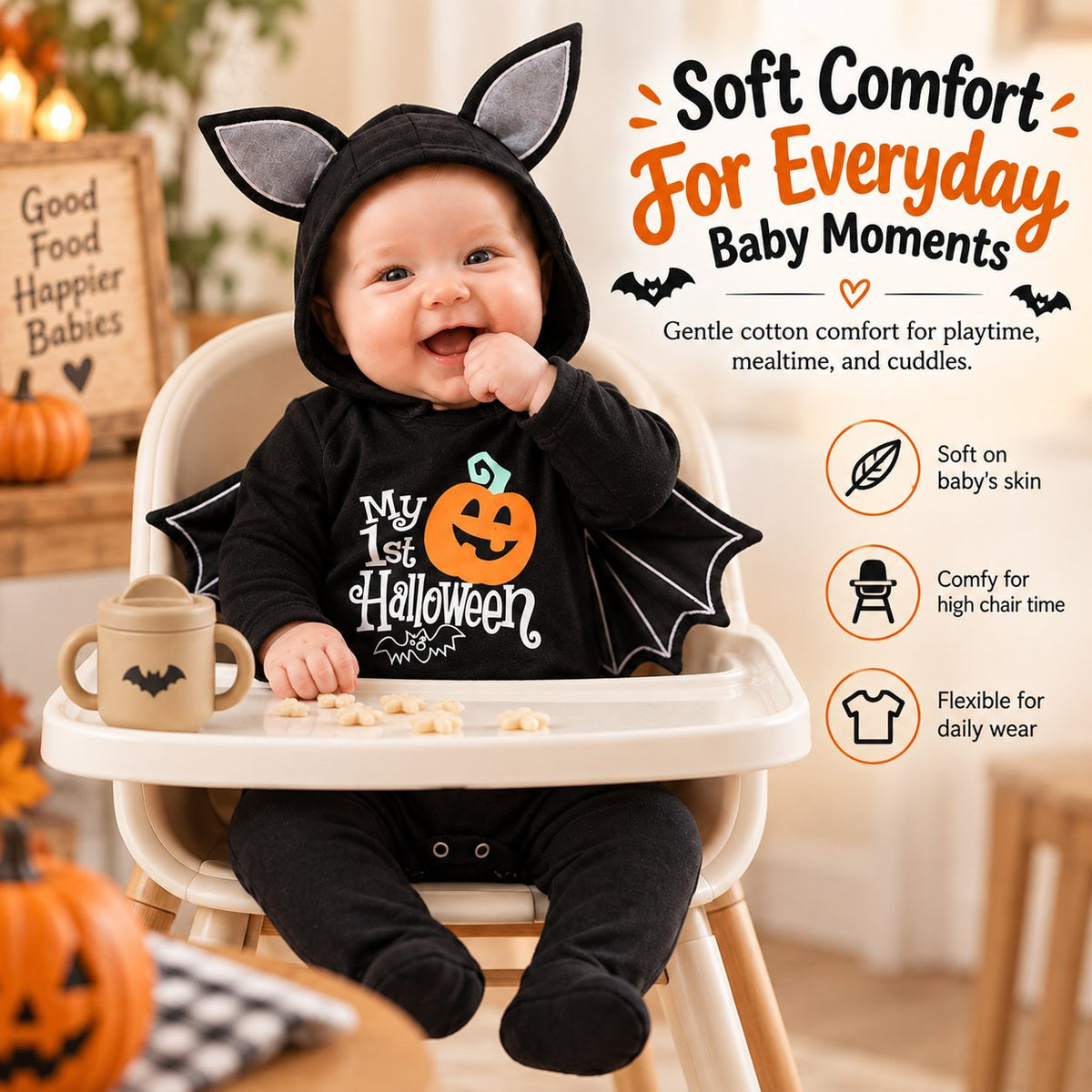 🎃🦇Baby's 1st Halloween Bat Costume Set