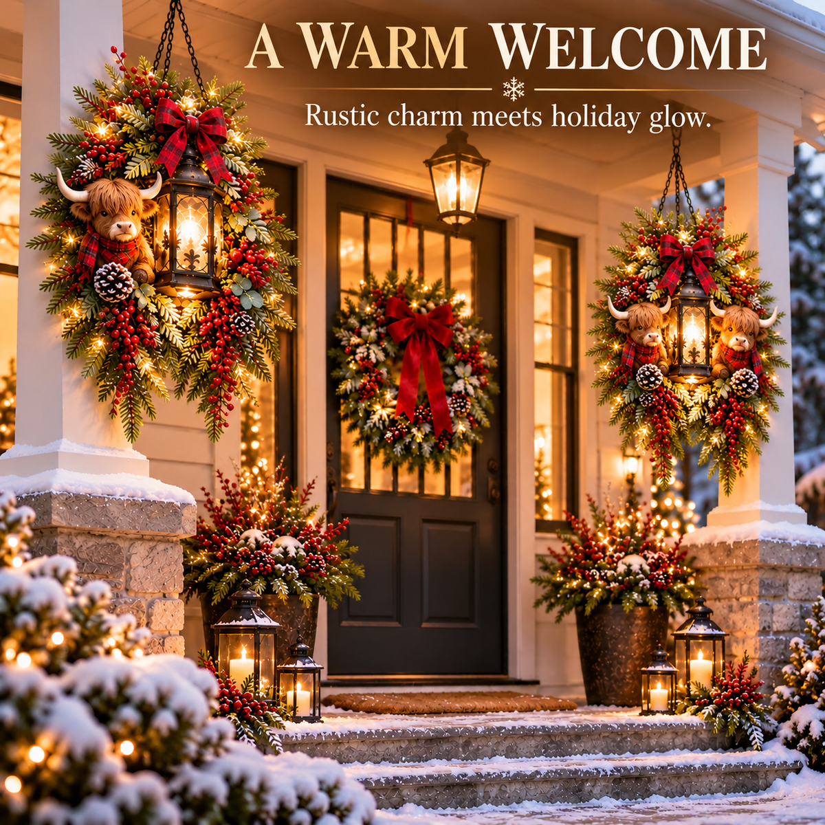 🎄 Light Up the Welcome | Pre-Lit Christmas Porch Lanterns