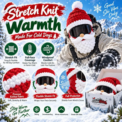 🎿 Festive 3D Christmas Knitted Full-Face Ski Mask with Goggle-Compatible Opening ❄️