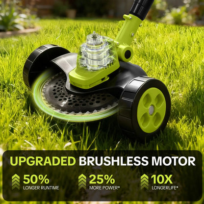 3-in-1 Cordless Lawn Mower with 2×21V Batteries, German Quality Lightweight Grass Trimmer & Edger