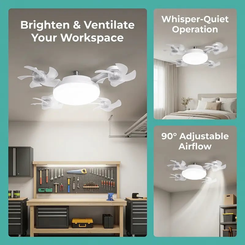 💥 55% OFF | Last Day ⏰ 🌬️ 2-in-1 Silent Ceiling Fan Light – Remote Control LED Fan with Foldable Blades & Timer 💡