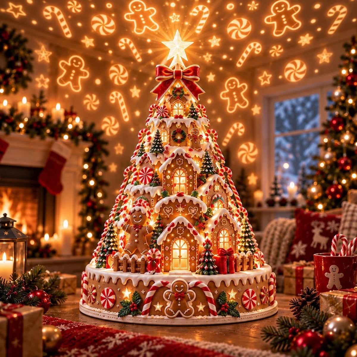 🎄Christmas Village Light-Up Tree – Festive LED Holiday Tabletop Decor