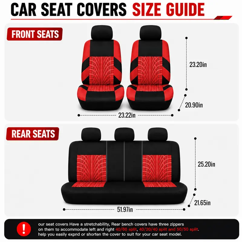 🚗 Universal 5-Seat Car Seat Covers – Breathable Washable Full Set