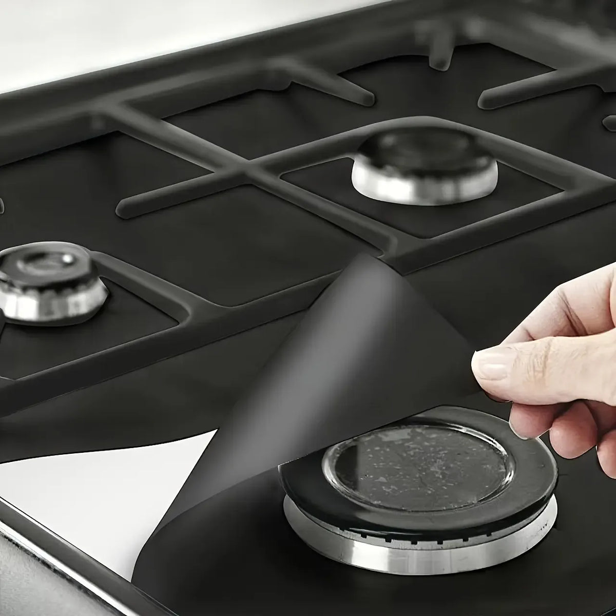 🍳 4-Pack Reusable Non-Stick Gas Stove Burner Liners