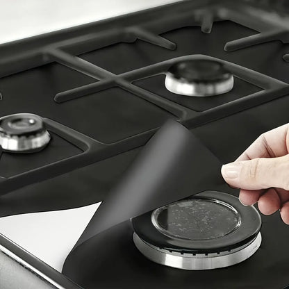 🍳 4-Pack Reusable Non-Stick Gas Stove Burner Liners