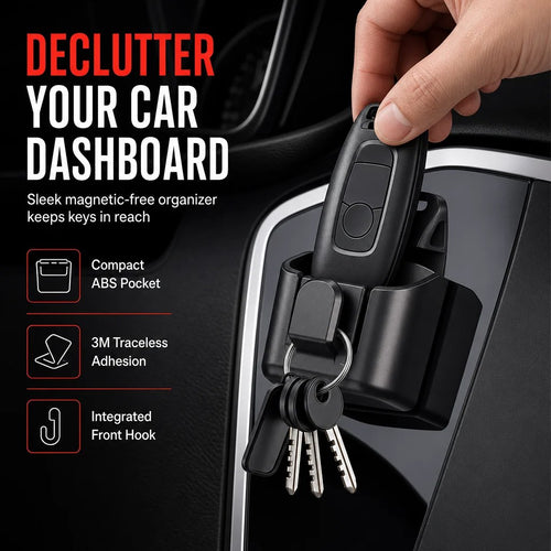 🔥 50% OFF Car Key Fob Holder 🚗 Dashboard Organizer with Card Slot & Hook