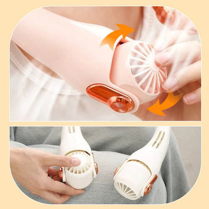 🥳2026 HOT SALE🥳💞50K+ SOLD!🍃 Neck Air Conditioner Fan – Ultra‐quiet, 360° rotating, 3 speeds. Hands‐free cooling, long battery. Summer essential! 😎🌬️