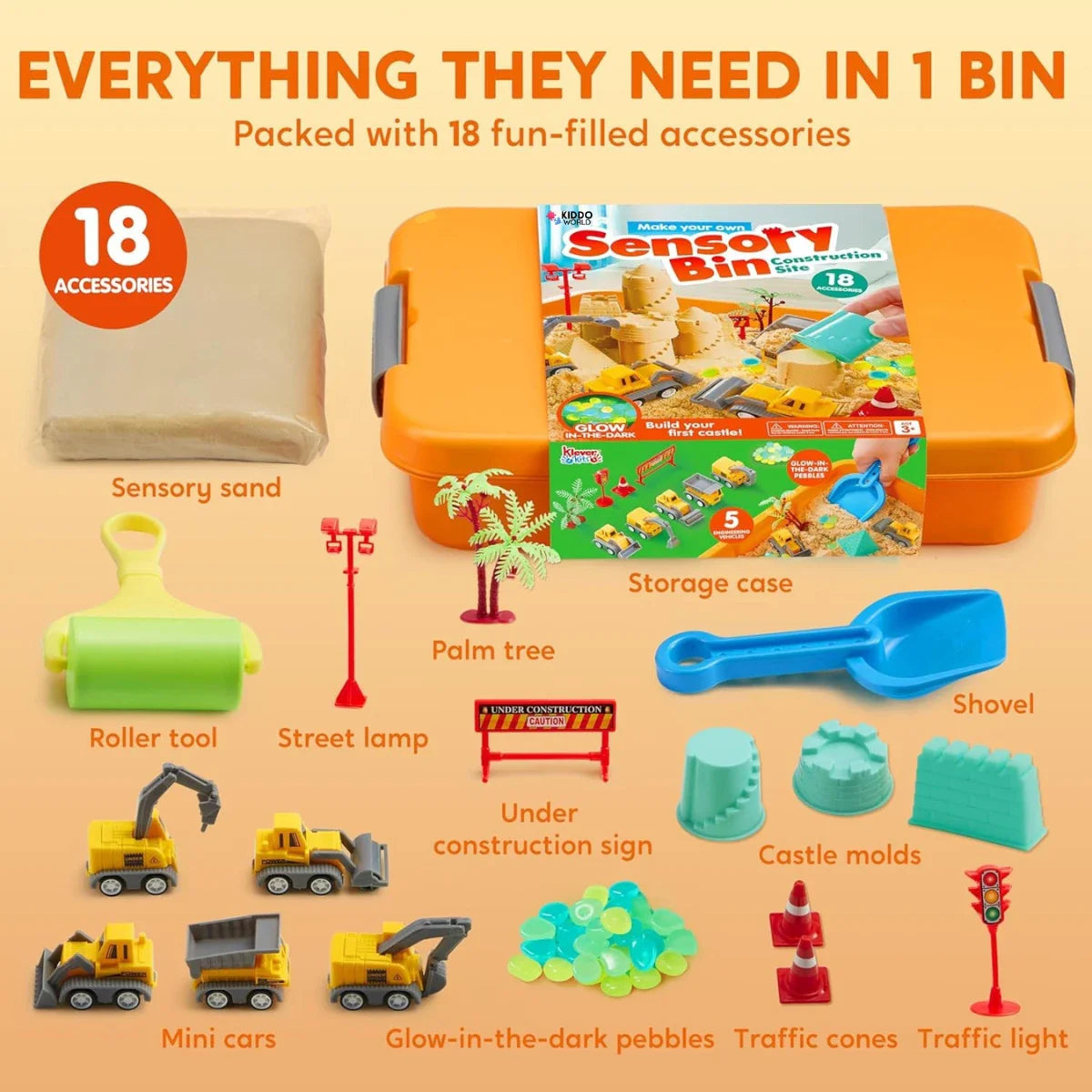 🚜 Magic Magnetic Sand Construction Playset for Kids – Mess-Free Sensory Building Toy