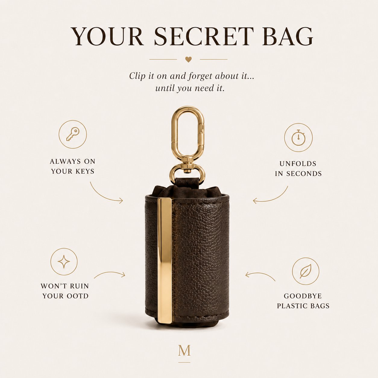 💞50K+ SOLD!🔥Secret Carry Foldable Tote Charm Bag👜