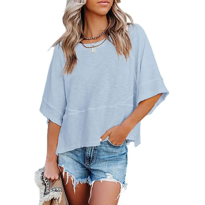 ✨ Women’s Oversized Batwing Sleeve Tee – Effortless Chic & Flowy Fit